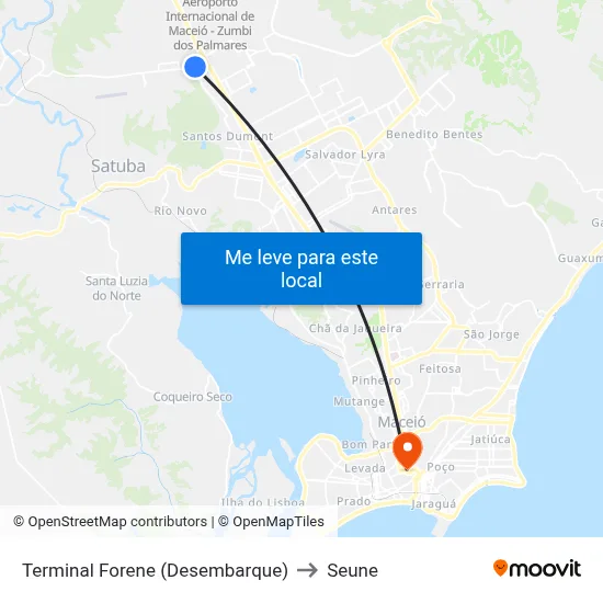 Terminal Forene (Desembarque) to Seune map