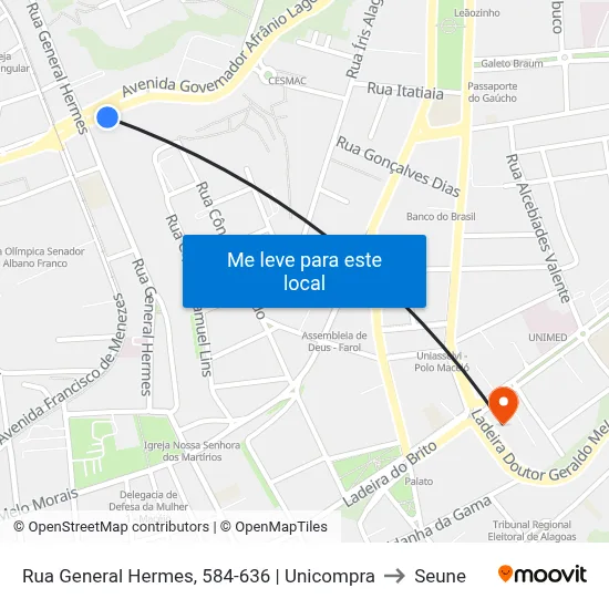 Rua General Hermes, 584-636 | Unicompra to Seune map