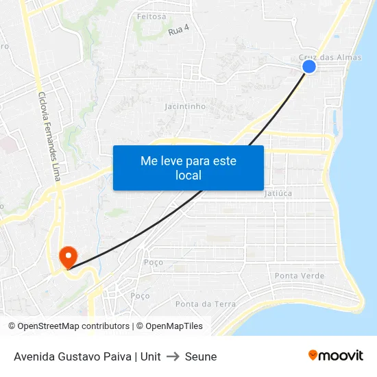 Avenida Gustavo Paiva | Unit to Seune map