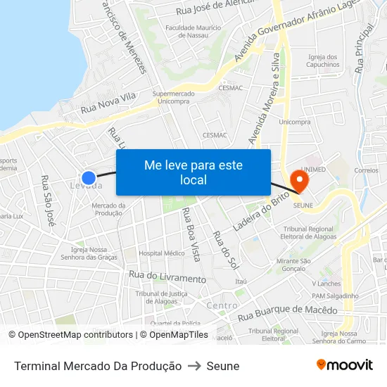 Terminal Mercado Da Produção to Seune map