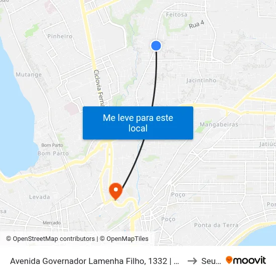 Avenida Governador Lamenha Filho, 1332 | Artemísia to Seune map