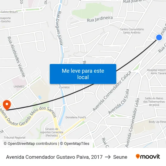 Avenida Comendador Gustavo Paiva, 2017 to Seune map