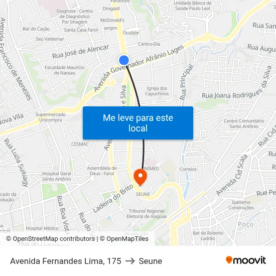 Avenida Fernandes Lima, 175 to Seune map