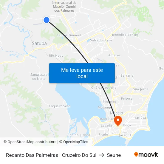 Recanto Das Palmeiras | Cruzeiro Do Sul to Seune map