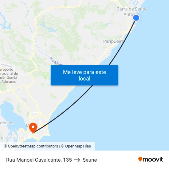 Rua Manoel Cavalcante, 135 to Seune map
