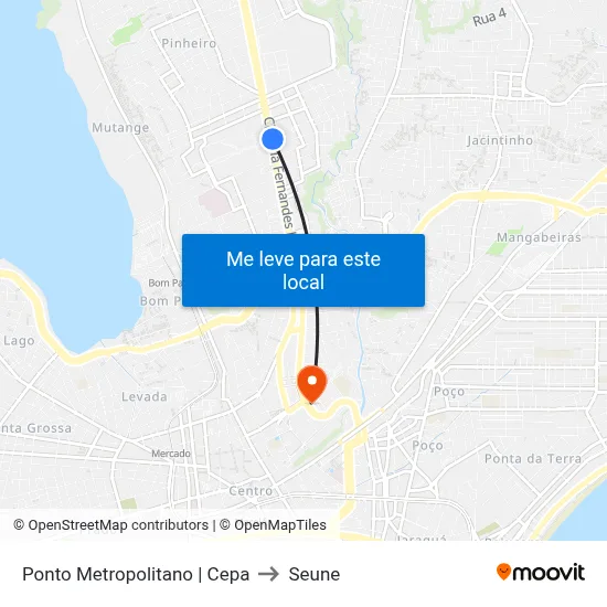 Ponto Metropolitano | Cepa to Seune map