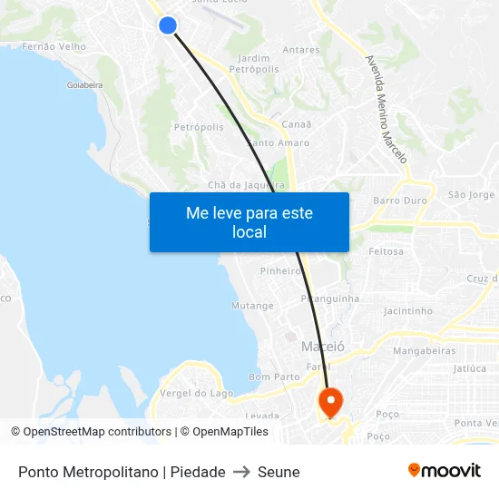 Ponto Metropolitano | Piedade to Seune map