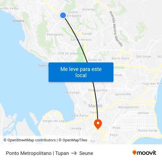 Ponto Metropolitano | Tupan to Seune map