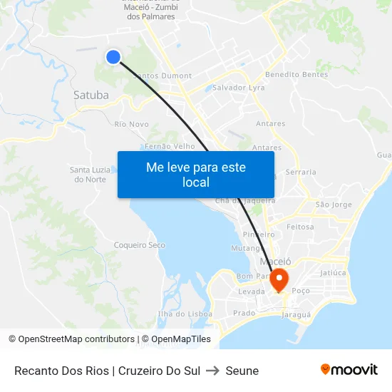 Recanto Dos Rios | Cruzeiro Do Sul to Seune map