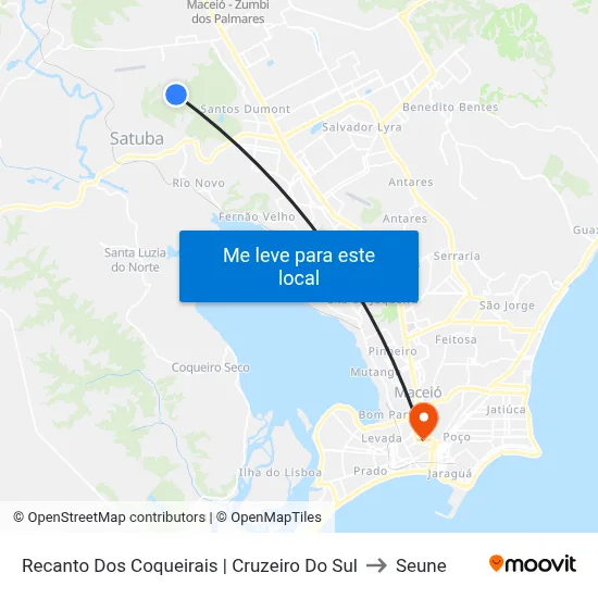 Recanto Dos Coqueirais | Cruzeiro Do Sul to Seune map