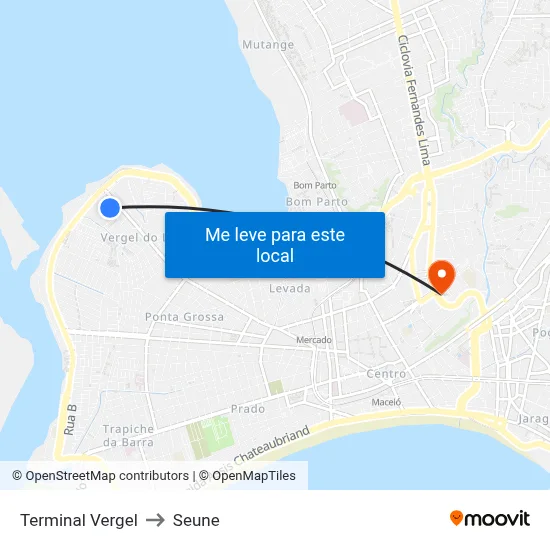 Terminal Vergel to Seune map