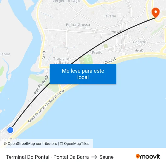 Terminal Do Pontal - Pontal Da Barra to Seune map