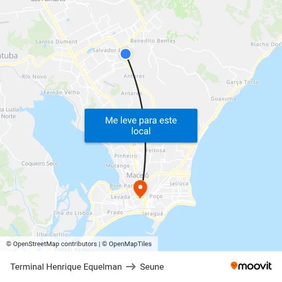 Terminal Henrique Equelman to Seune map