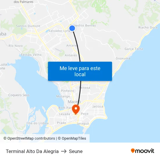 Terminal Alto Da Alegria to Seune map