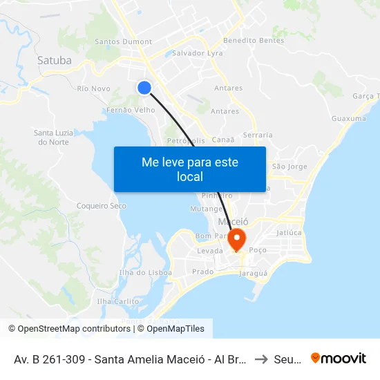 Av. B 261-309 - Santa Amelia Maceió - Al Brasil to Seune map