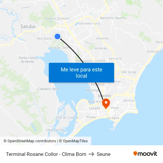 Terminal Rosane Collor - Clima Bom to Seune map