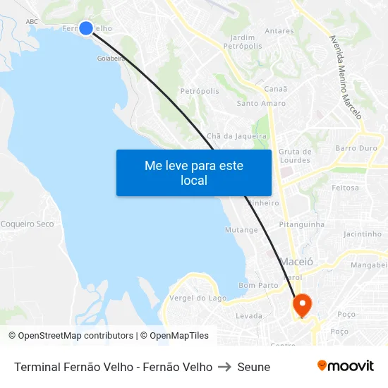 Terminal Fernão Velho - Fernão Velho to Seune map