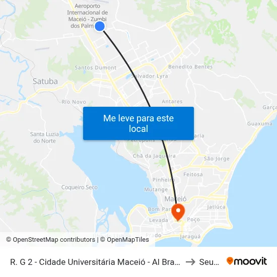 R. G 2 - Cidade Universitária Maceió - Al Brasil to Seune map