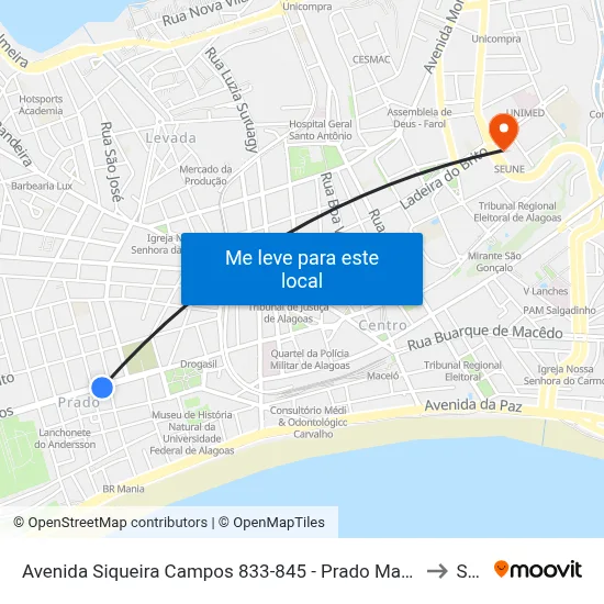Avenida Siqueira Campos 833-845 - Prado Maceió - Al República Federativa Do Brasil to Seune map