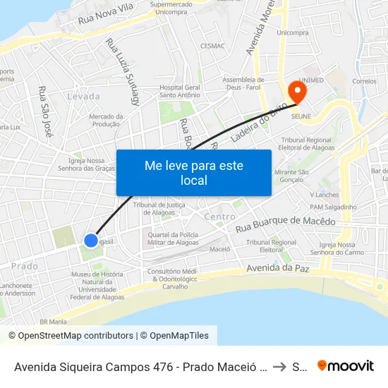 Avenida Siqueira Campos 476 - Prado Maceió - Al República Federativa Do Brasil to Seune map