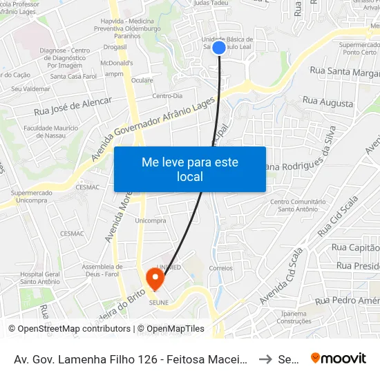 Av. Gov. Lamenha Filho 126 - Feitosa Maceió - Al Brasil to Seune map