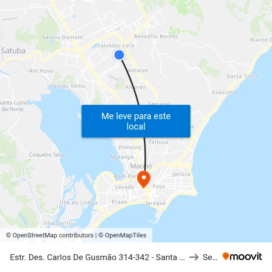 Estr. Des. Carlos De Gusmão 314-342 - Santa Lúcia Maceió - Al Brazil to Seune map