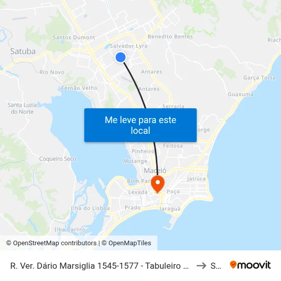 R. Ver. Dário Marsiglia 1545-1577 - Tabuleiro Do Martins Maceió - Al Brasil to Seune map