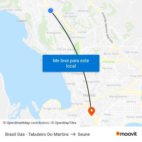 Brasil Gás - Tabuleiro Do Martins to Seune map
