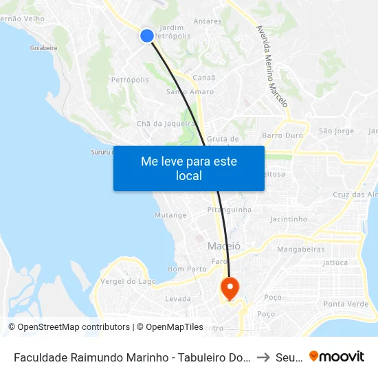 Faculdade Raimundo Marinho - Tabuleiro Do Martins to Seune map