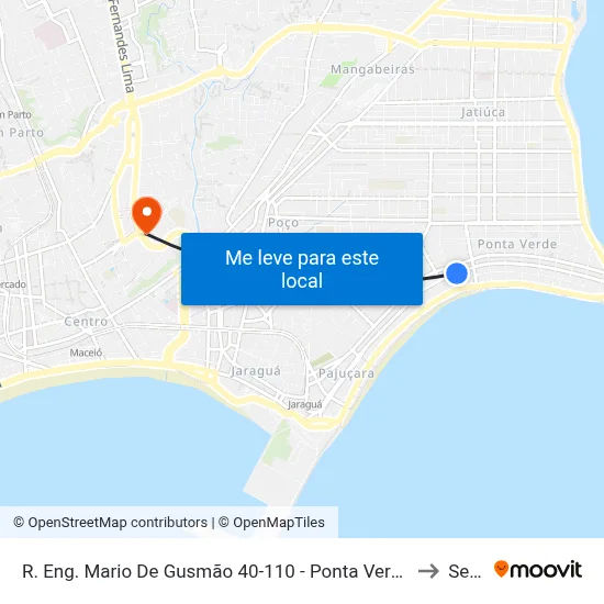 R. Eng. Mario De Gusmão 40-110 - Ponta Verde Maceió - Al Brasil to Seune map