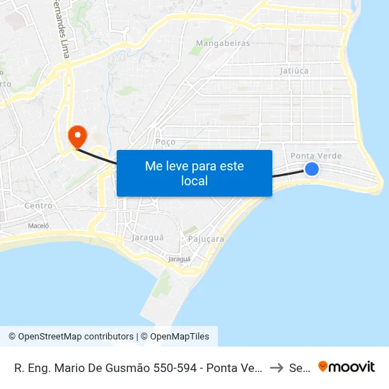 R. Eng. Mario De Gusmão 550-594 - Ponta Verde Maceió - Al Brasil to Seune map