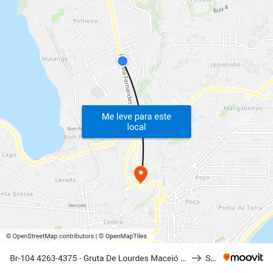 Br-104 4263-4375 - Gruta De Lourdes Maceió - Al República Federativa Do Brasil to Seune map