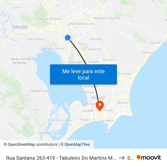 Rua Santana 263-419 - Tabuleiro Do Martins Maceió - Al 57081-020 República Federativa Do Brasil to Seune map