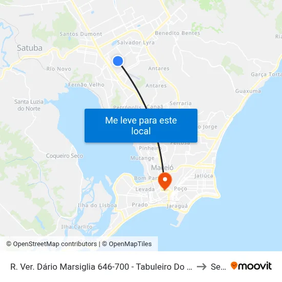 R. Ver. Dário Marsiglia 646-700 - Tabuleiro Do Martins Maceió - Al Brasil to Seune map