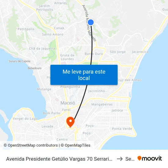 Avenida Presidente Getúlio Vargas 70 Serraria Maceió - Alagoas Brasil to Seune map