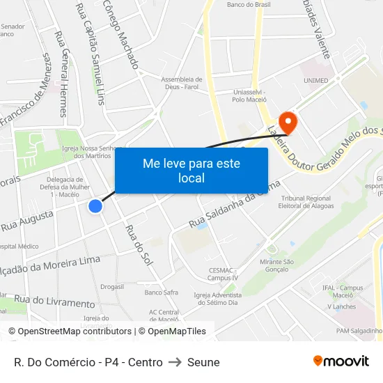 R. Do Comércio - P4 - Centro to Seune map