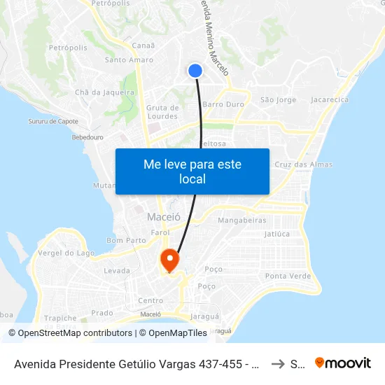 Avenida Presidente Getúlio Vargas 437-455 - Serraria Maceió - Al 57046-840 Brasil to Seune map