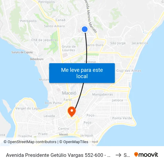 Avenida Presidente Getúlio Vargas 552-600 - Serraria Maceió - Al 57046-840 Brasil to Seune map