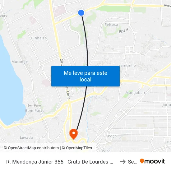 R. Mendonça Júnior 355 - Gruta De Lourdes Maceió - Al 57052-480 Brasil to Seune map