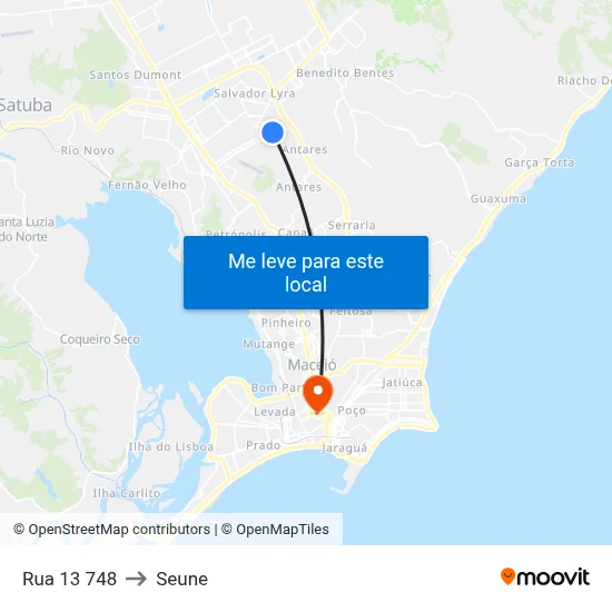 Rua 13 748 to Seune map