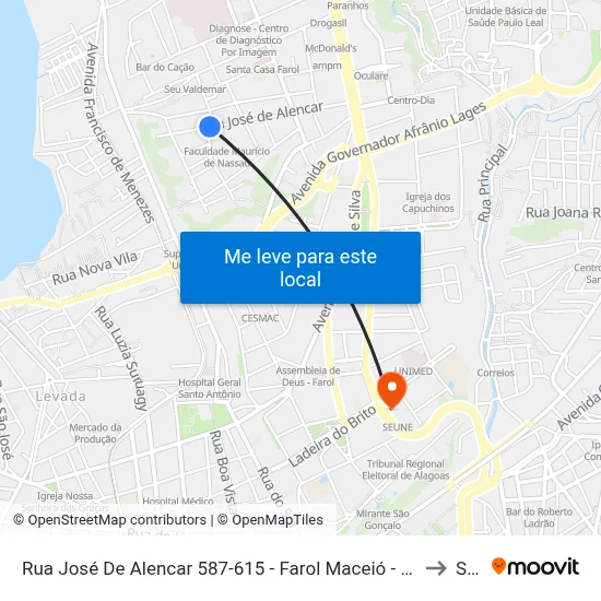Rua José De Alencar 587-615 - Farol Maceió - Al 57051-565 República Federativa Do Brasil to Seune map