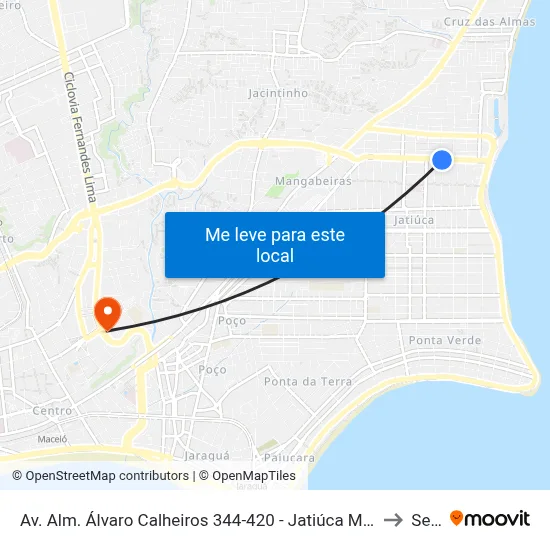 Av. Alm. Álvaro Calheiros 344-420 - Jatiúca Maceió - Al 57035-558 Brasil to Seune map