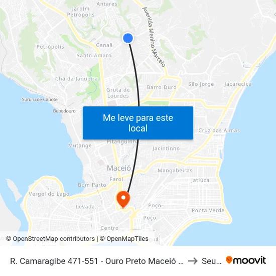 R. Camaragibe 471-551 - Ouro Preto Maceió - Al Brasil to Seune map