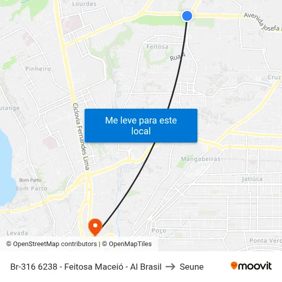 Br-316 6238 - Feitosa Maceió - Al Brasil to Seune map