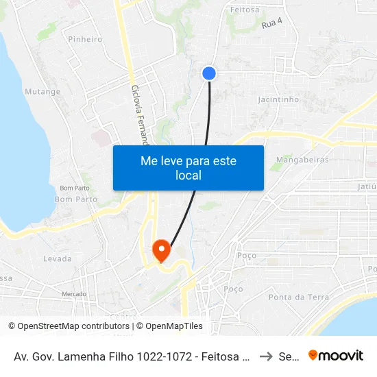 Av. Gov. Lamenha Filho 1022-1072 - Feitosa Maceió - Al Brasil to Seune map