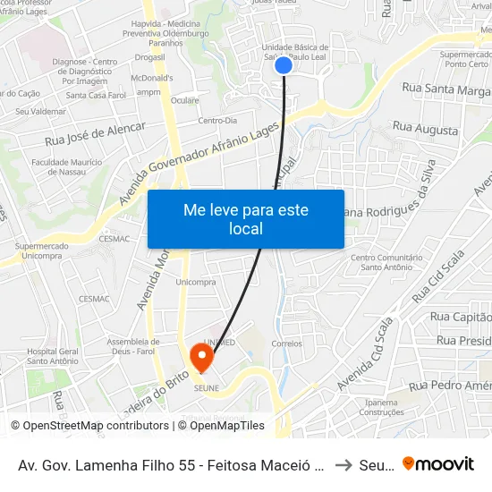 Av. Gov. Lamenha Filho 55 - Feitosa Maceió - Al Brasil to Seune map
