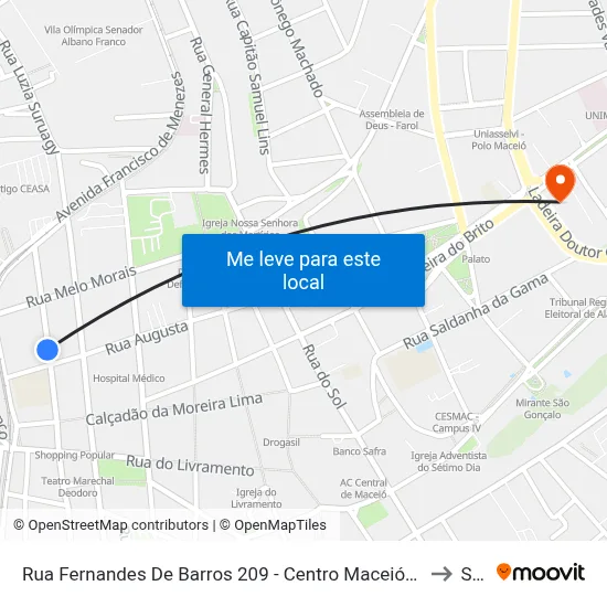 Rua Fernandes De Barros 209 - Centro Maceió - Al 57020-020 República Federativa Do Brasil to Seune map