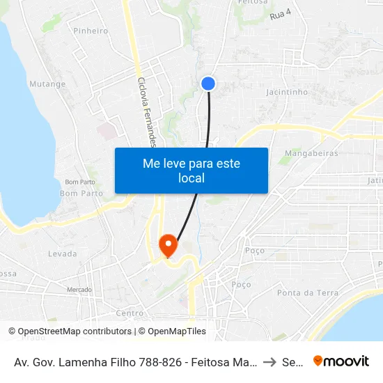 Av. Gov. Lamenha Filho 788-826 - Feitosa Maceió - Al Brasil to Seune map