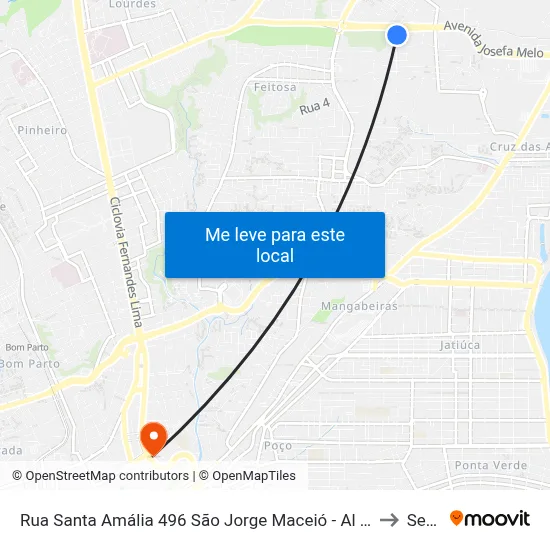 Rua Santa Amália 496 São Jorge Maceió - Al 57045-160 Brasil to Seune map