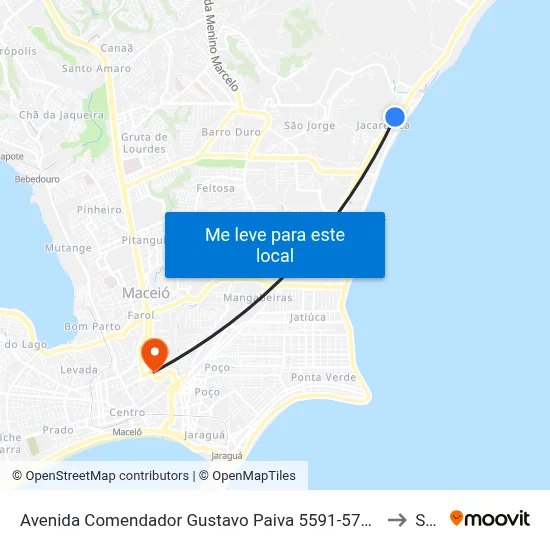 Avenida Comendador Gustavo Paiva 5591-5747 - Cruz Das Almas Maceió - Al Brasil to Seune map